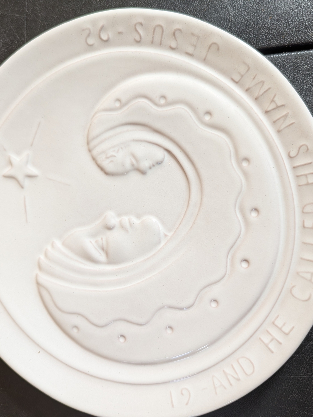 Frankoma Ivory Embossed Nativity Wall Plaque